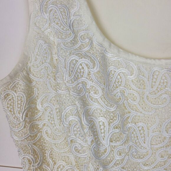 Flora Nikrooz Womens Ivory Lace Overlay Camisole Sleeveless‎ Top EUC Small - Picture 4 of 7